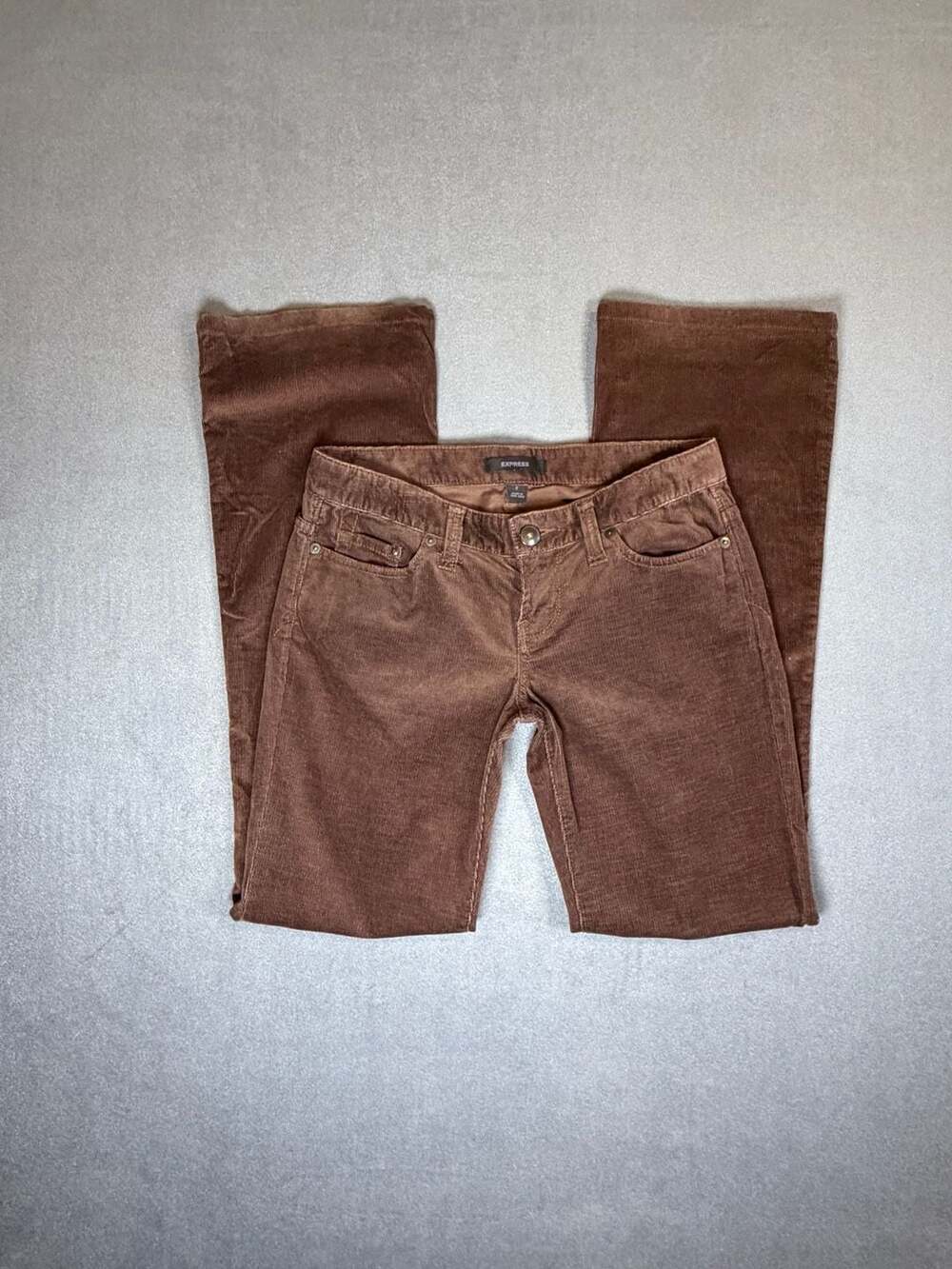 Express Y2K Brown Corduroy Flare Pants Low Rise Bootcut size 2